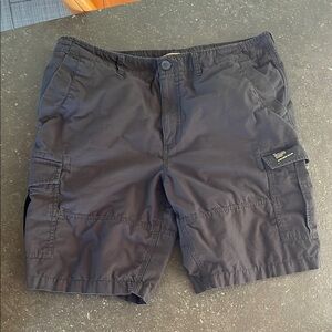Men's Superdry Black Cargo Shorts with Classic Design Size 36
